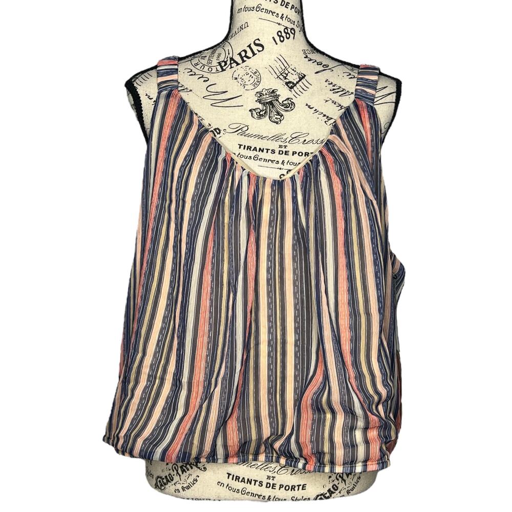 Nine Britton SIZE XXL Misha Cropped Cami - Stitch Fix Striped Elastic Waist Top